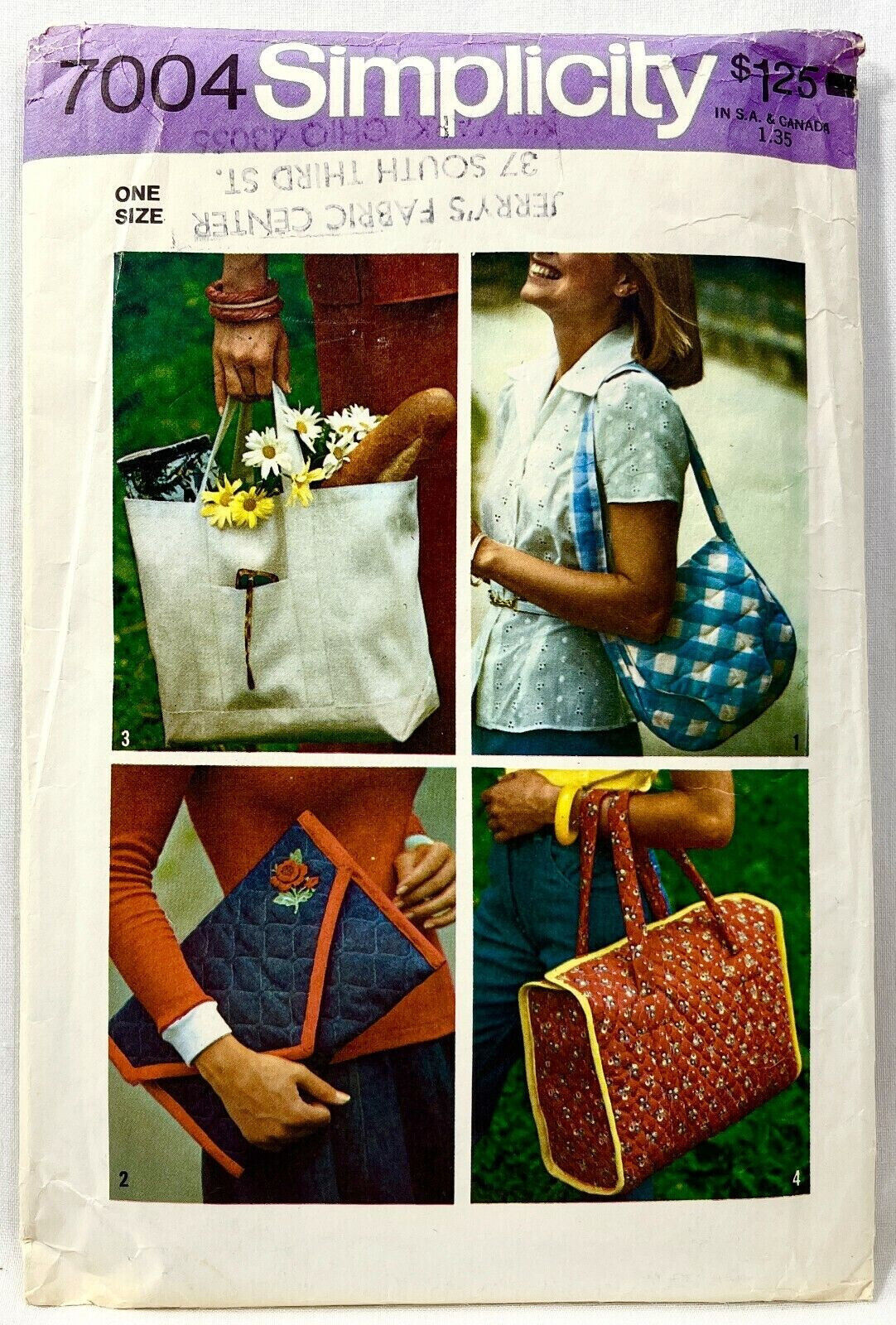 1975 Simplicity Sewing Pattern 7004 Womens Handbags 4 Designs Purses Vintg 11369