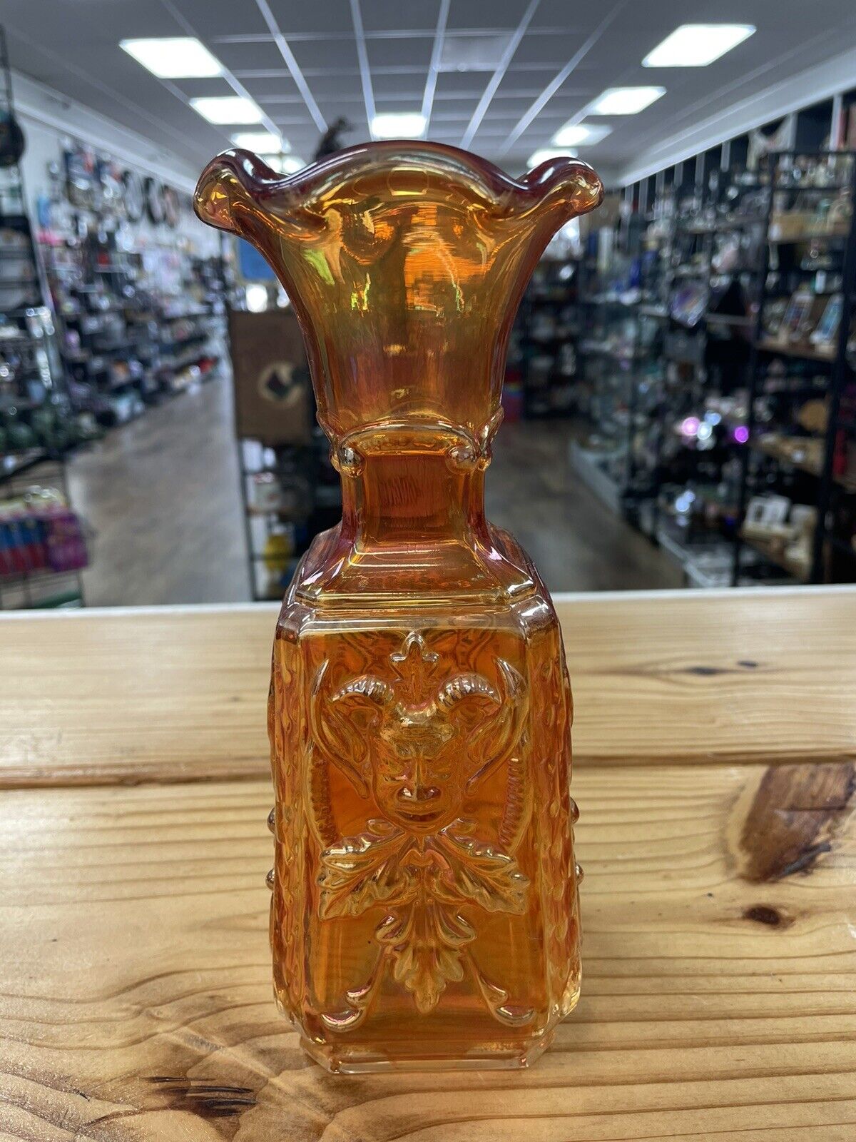 Antique Imperial Glass Mephistopheles Demon Vase