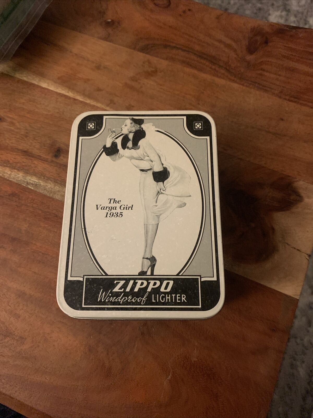 Vintage Zippo The Varga Girl Empty Tin Box ONLY NO LIGHTER