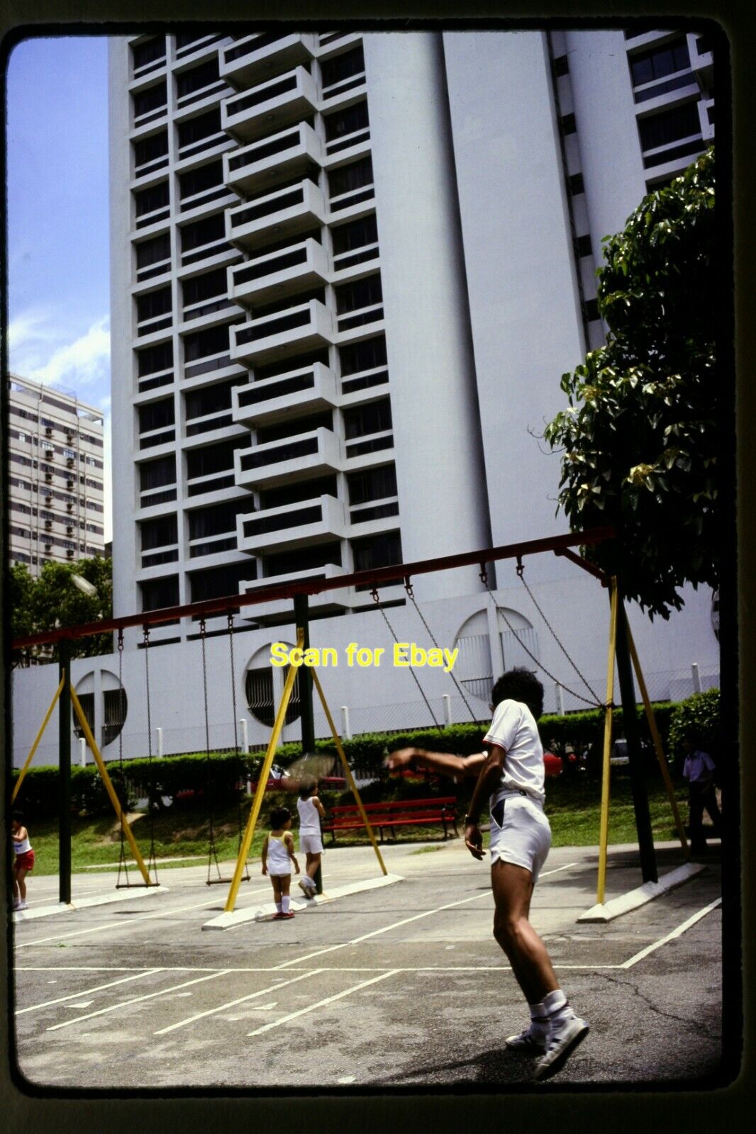 People at a Park in Kowloon, Hong Kong in 1979, Kodachrome Slide aa 10-9b