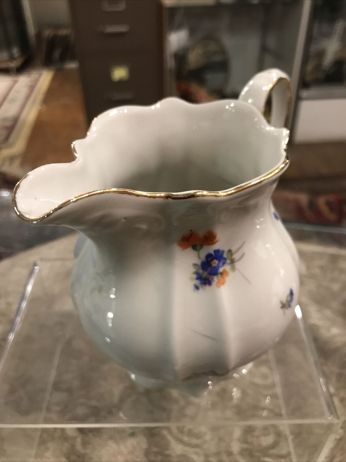 Vintage Antique Floral Flower Pitcher Vase Porcelain Home Decor