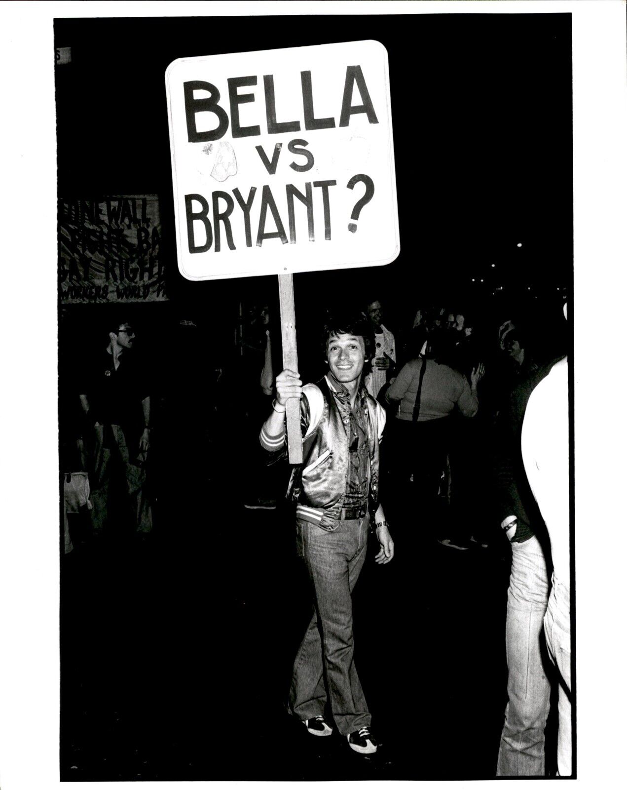 LD306 Original Jim Anderson Photo BELLA VS BRYANT PICKET SIGN @ GAY RIGHTS RALLY