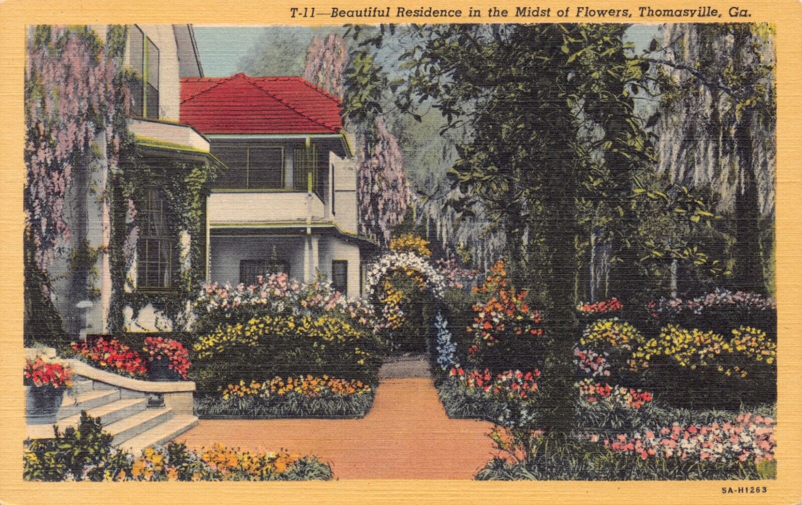 GA~GEORGIA~THOMASVILLE~BEAUTIFUL RESIDENCE IN THE MIDST OF FLOWERS~C.1942