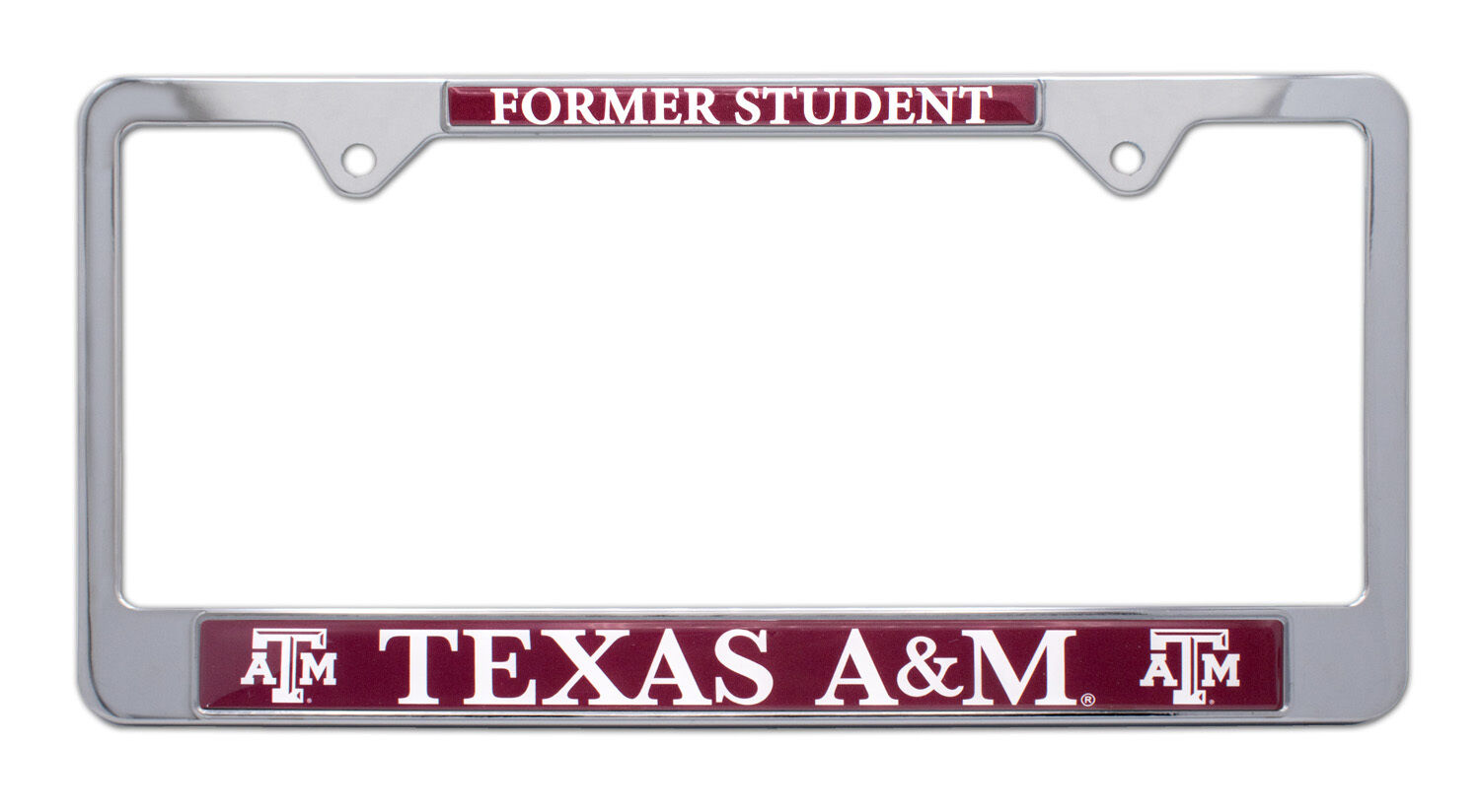 texas a&m former student alumni logo college chrome license plate frame usa made