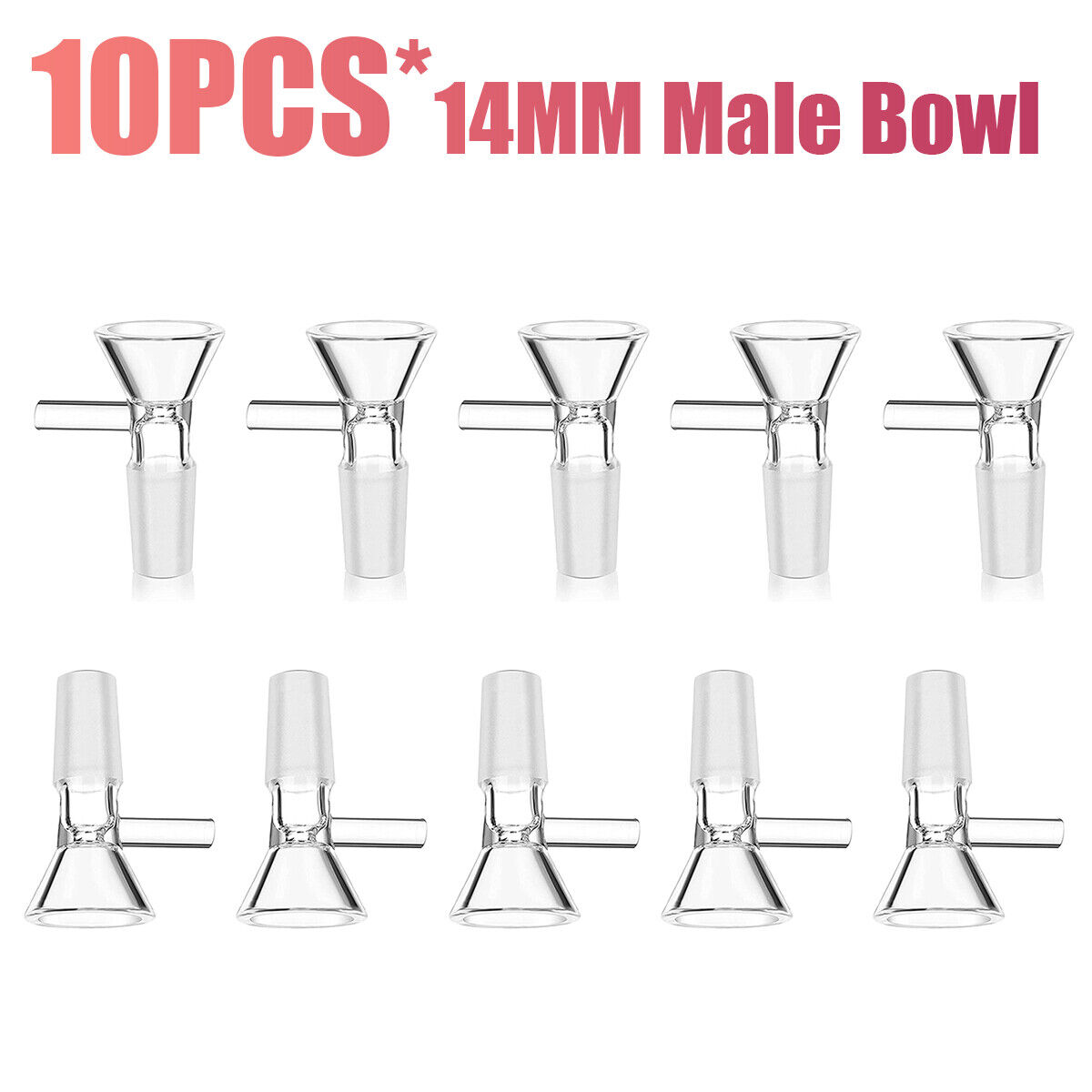 10x 14MM Male Glass Bowl For Water Pipe Hookah Bong Replacement Head ShipFrom US