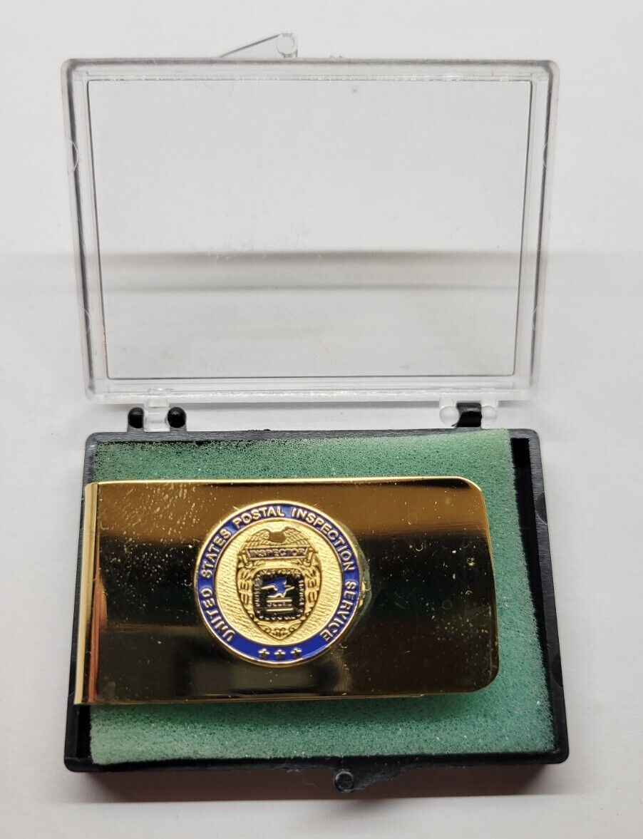 USPS United States Postal Inspection Service Gold Colored Money Clip