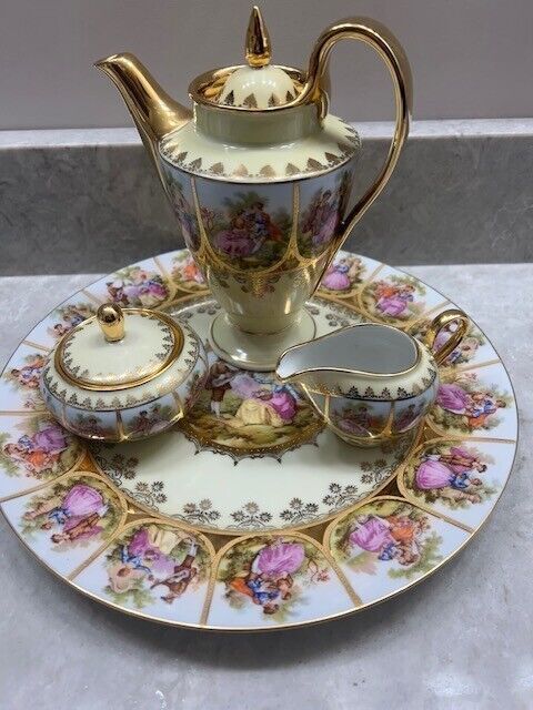 Authentic Royal Vienna Tea Set Love Story Antique West Germany Hand Painted
