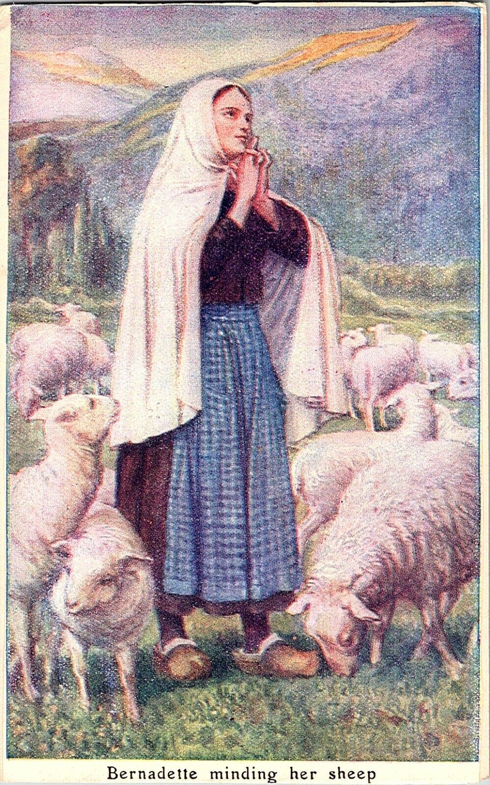 Postcard Bernadette Minding Her Sheep