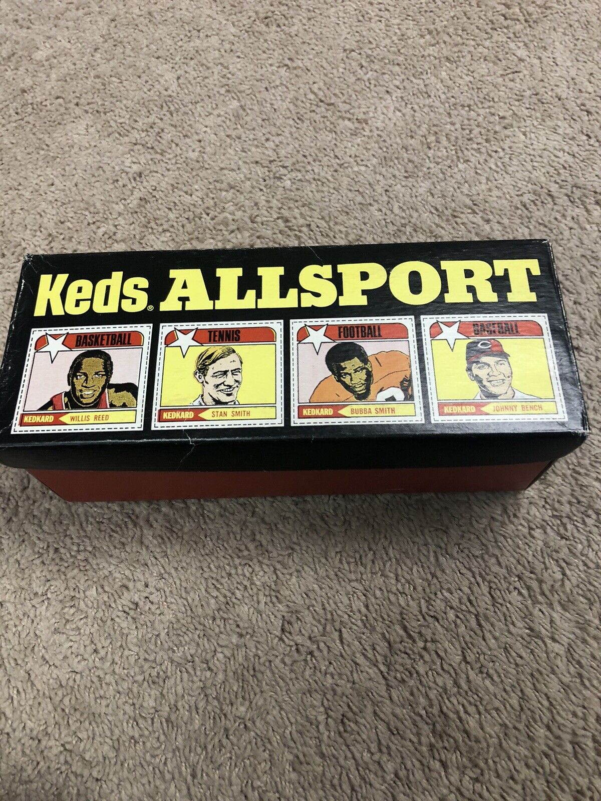 1971 Keds Allsport Empty Box Johnny Bench Bubba Smith Willis Reed Ephemera Box