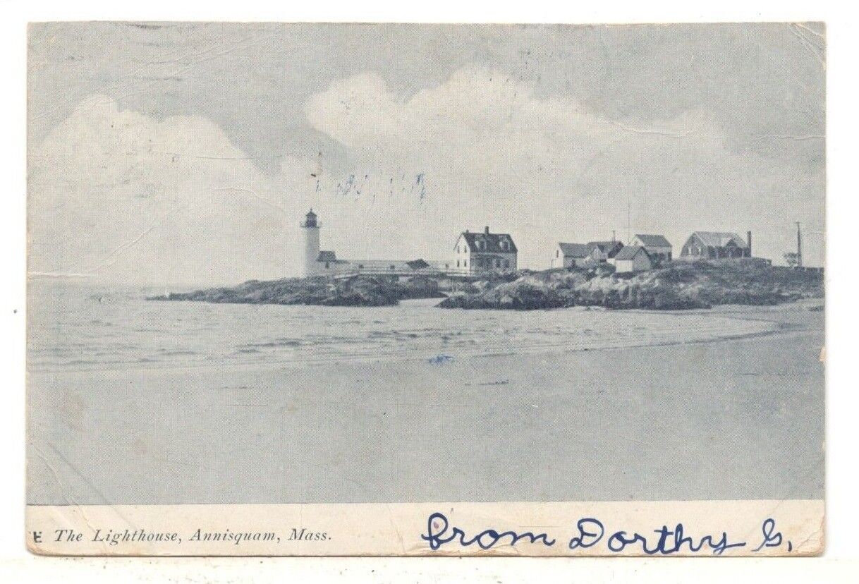 1906 UDB PC: View of the Lighthouse – Annisquam, Massachusetts