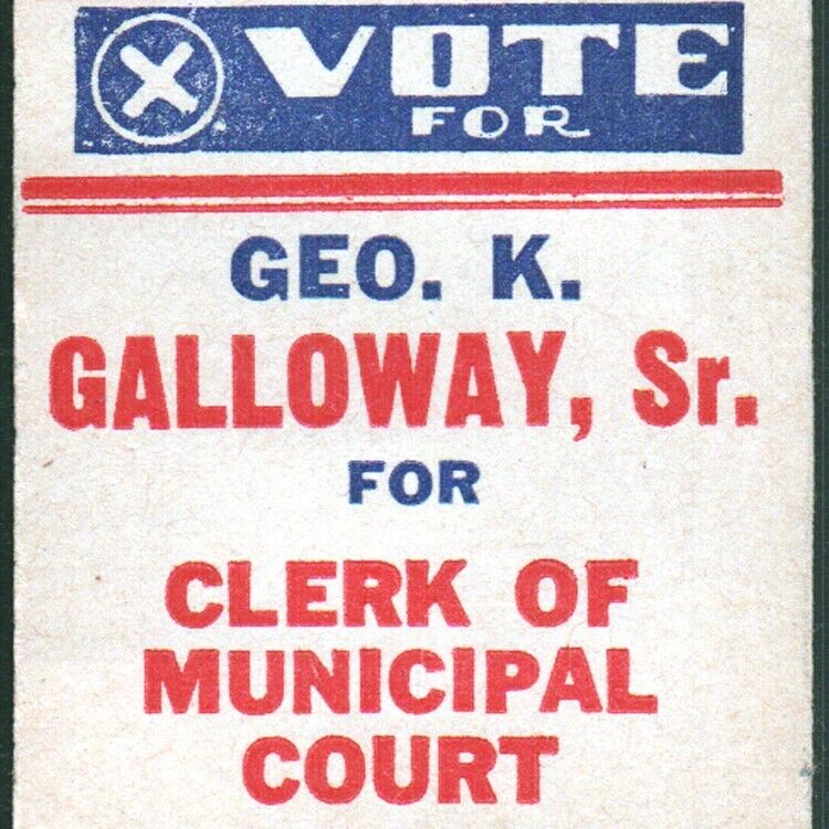 1940s George Geo K Galloway Sr Municipal Court Clerk Stark County Canton Ohio