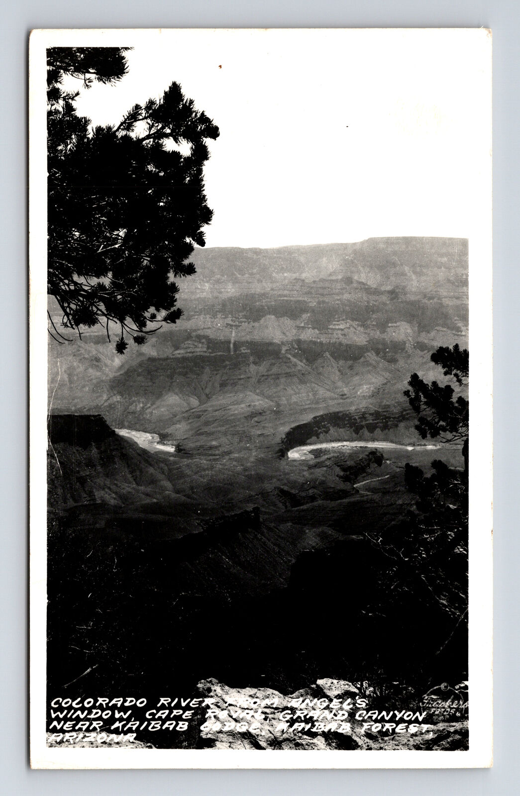 FRASHERS RPPC Colorado River Angel\'s Window Kaibab Lodge Grand Canyon Postcard