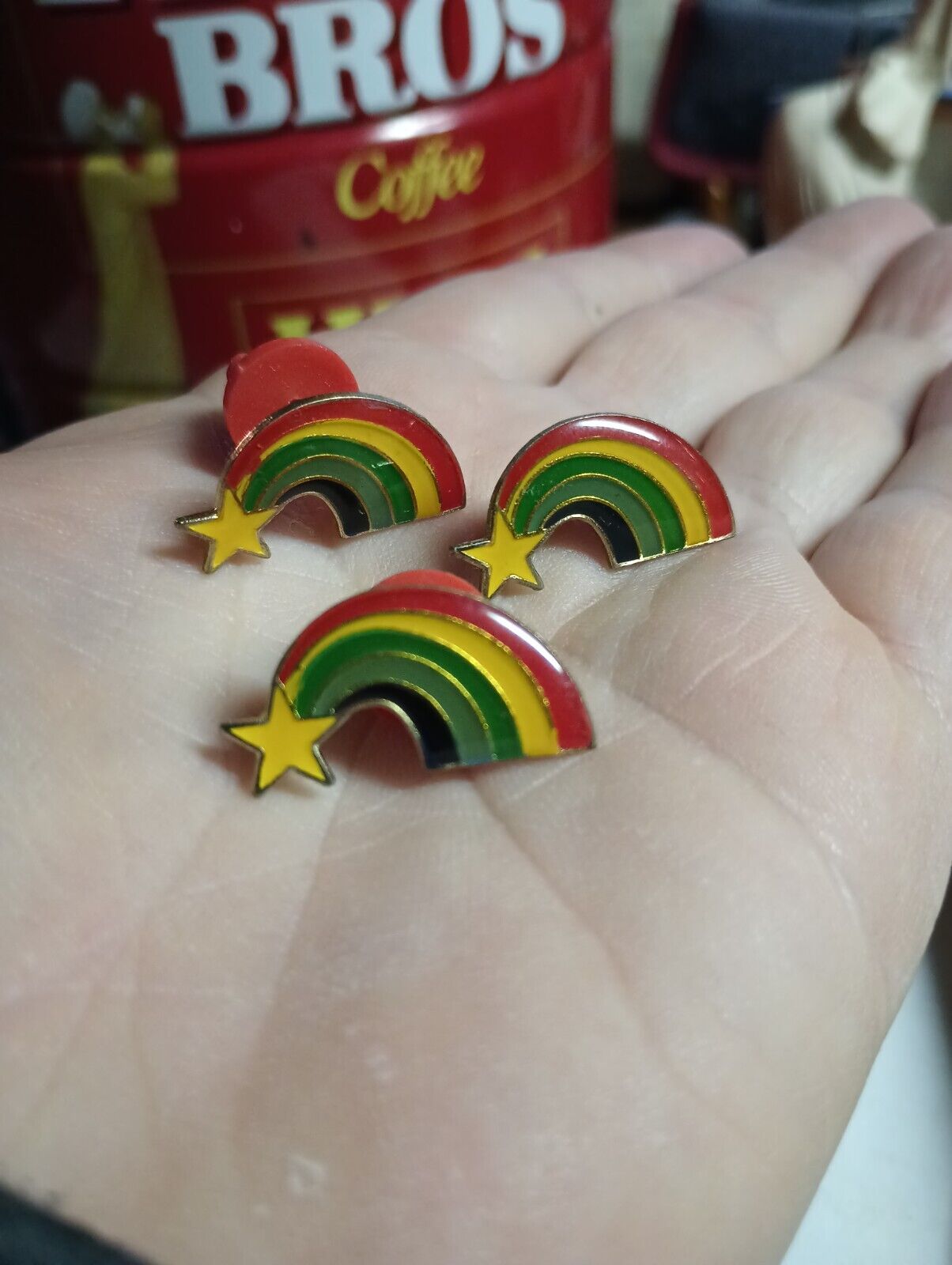 3 Legit Vintage 80\'s Rainbow Pins Pinbacks Lapels