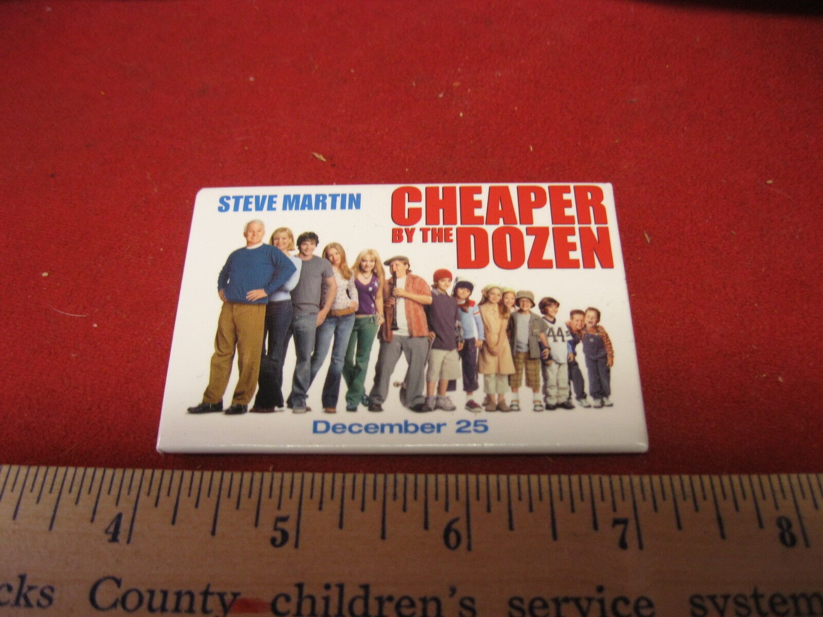 Cheaper by the Dozen 2003 Movie Promotional Button Pin Back Promo Steve Martin