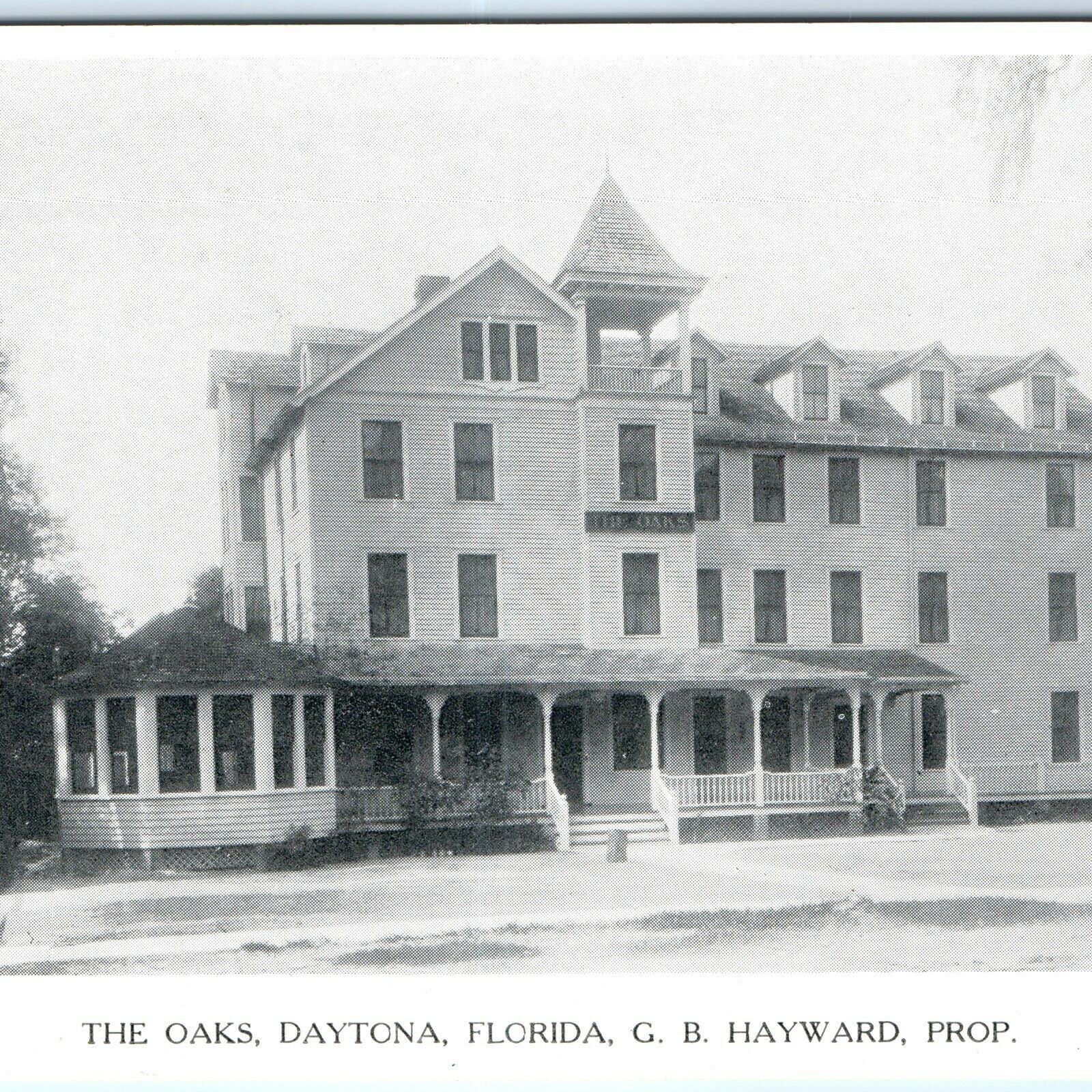 c1910s Daytona, Florida The Oaks Advertising Trade Card Postcard Hotel Price A59