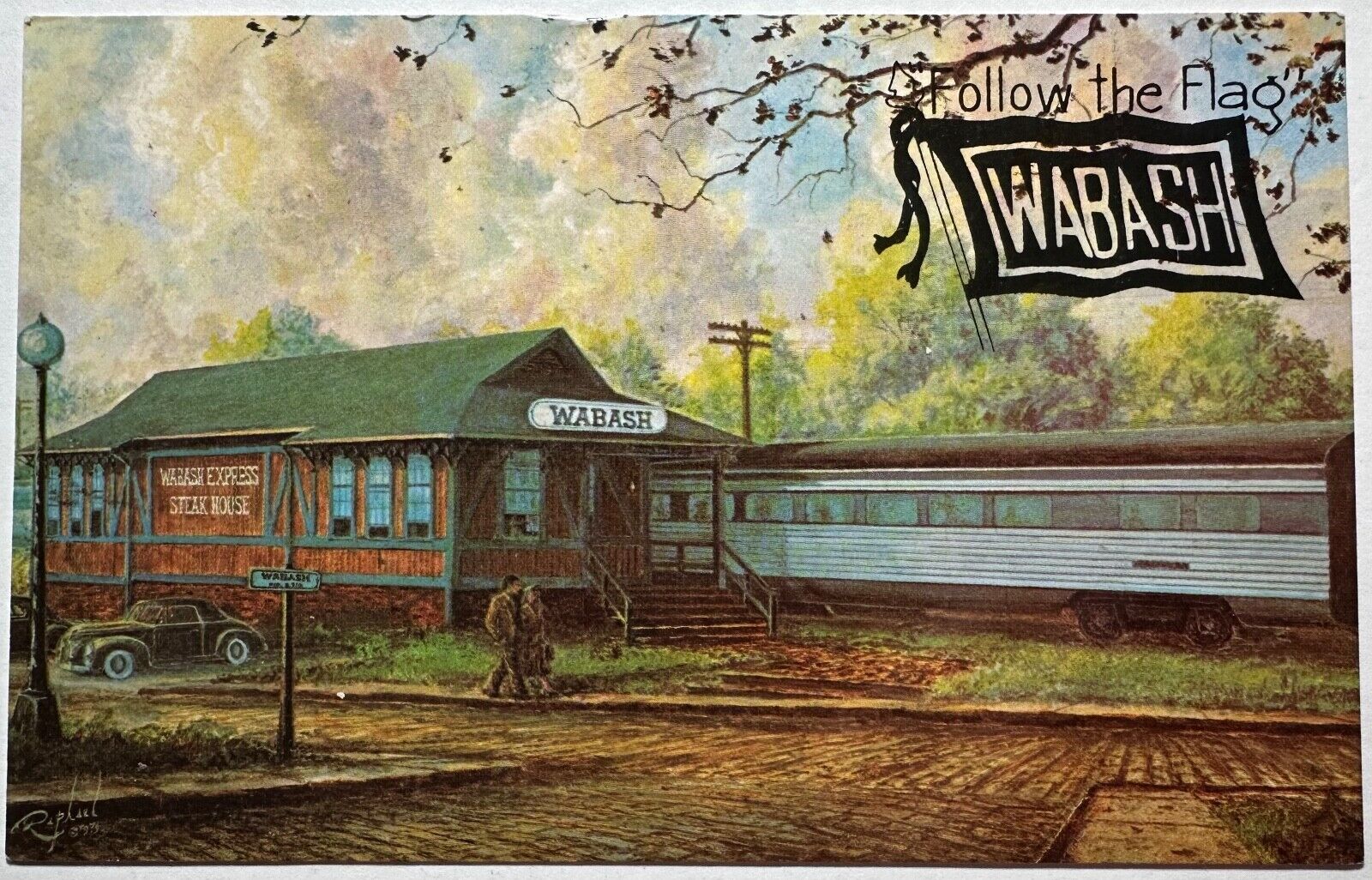Wabash Express Restaurant Railroad Dining Cars Durham North Carolina Postcard