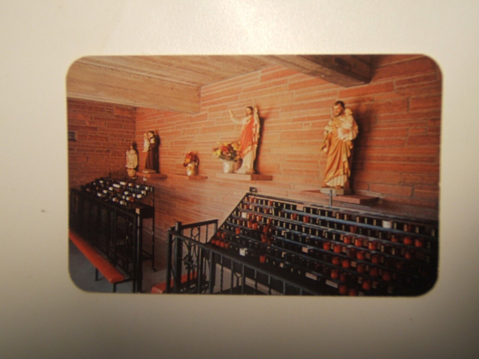 RELIGIOUS POSTCARD of Shrine dedicated to number of Saints