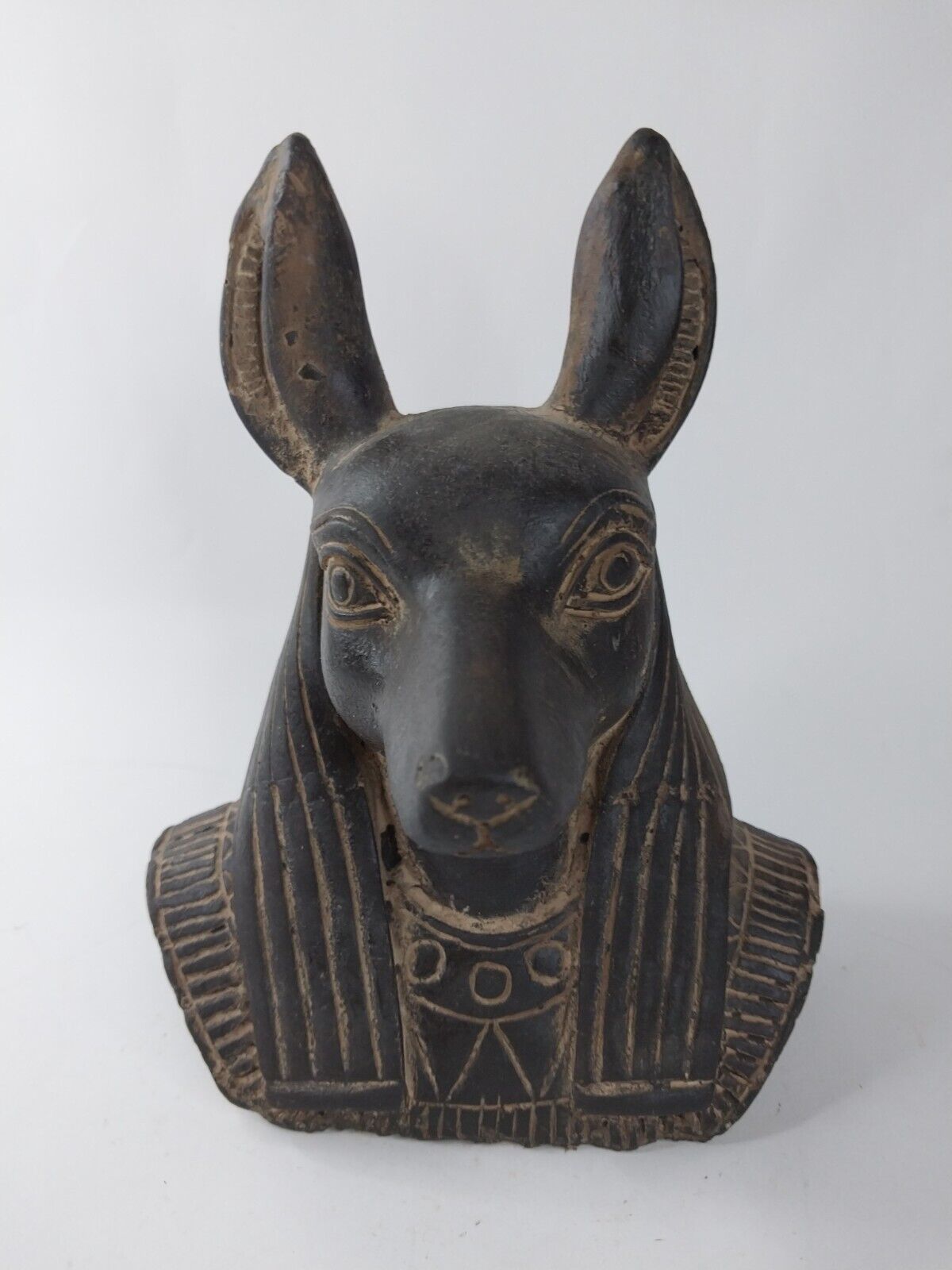 RARE ANTIQUE ANCIENT EGYPTIAN God Anubis Jackal Afterlife Head Bust Heavy Stone