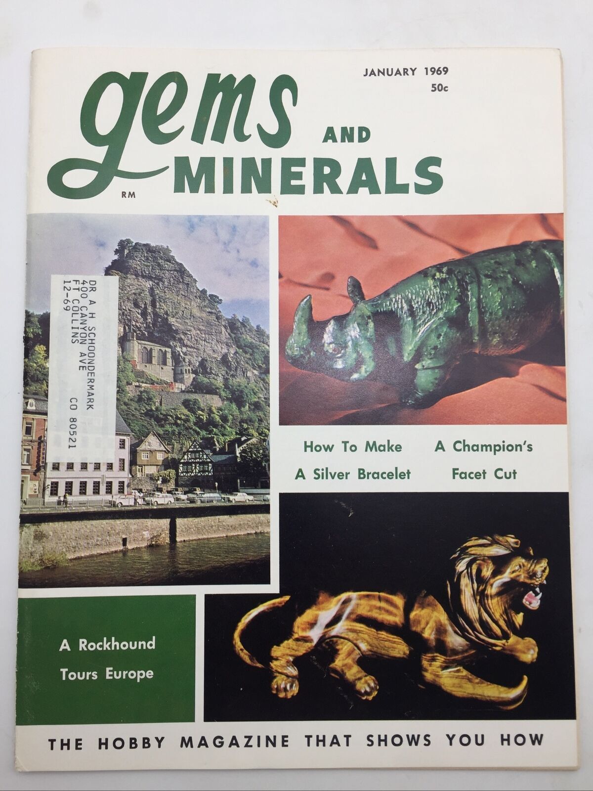 1969 January Gems & Minerals Magazine Heimat Museum Europe Herderite Quartzsite