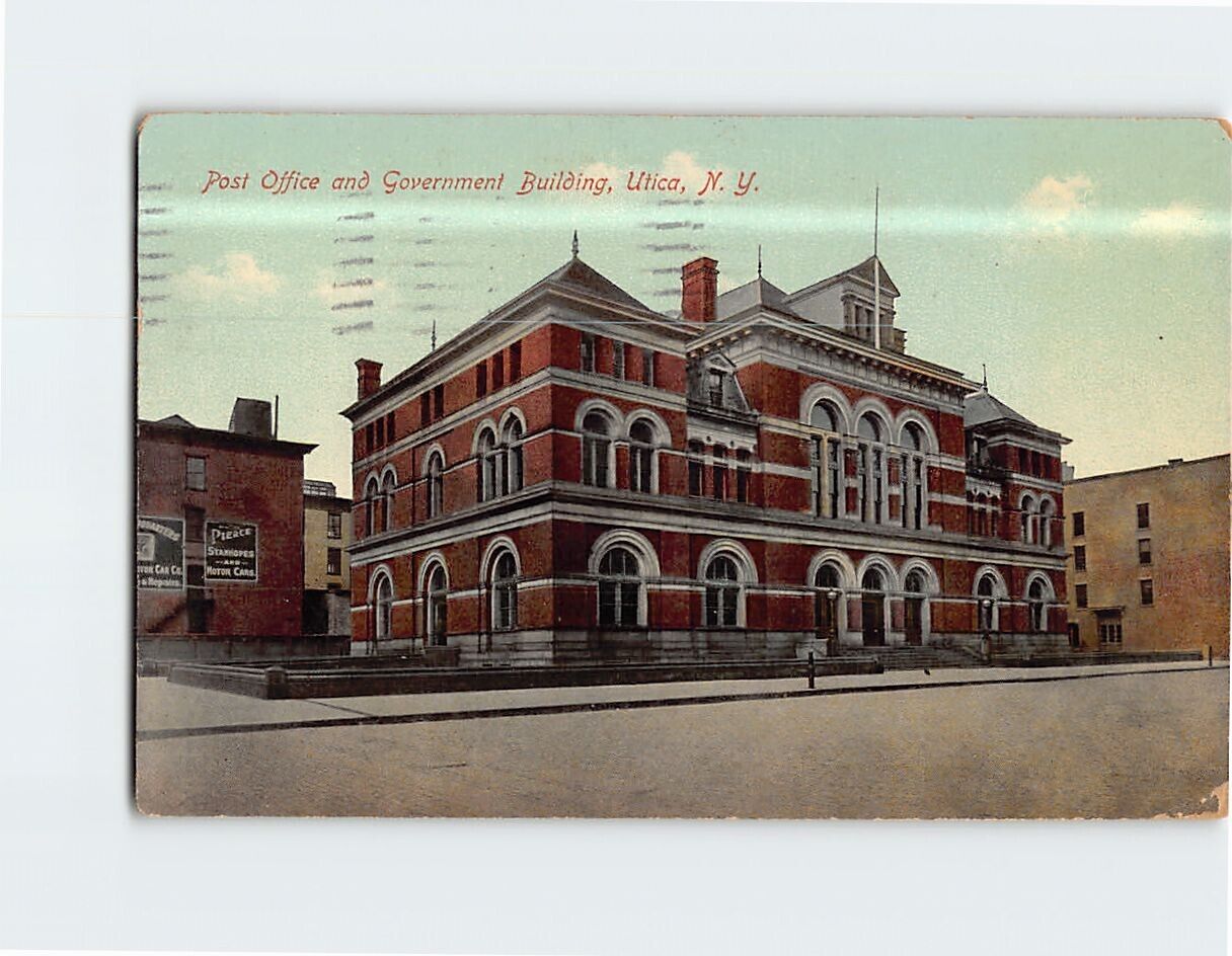 Postcard Post Office & Government Building Utica New York USA