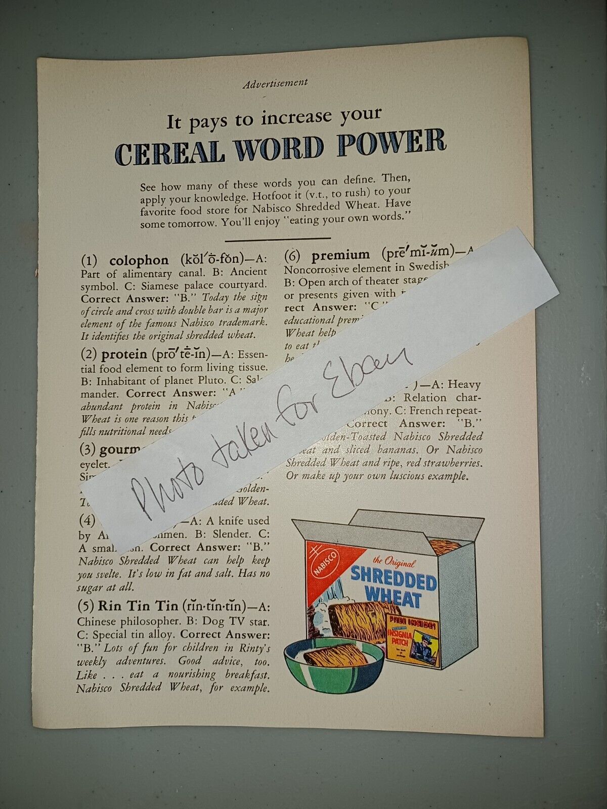 Nabisco Shredded Wheat Company 1958 5x7 Magazine Ad