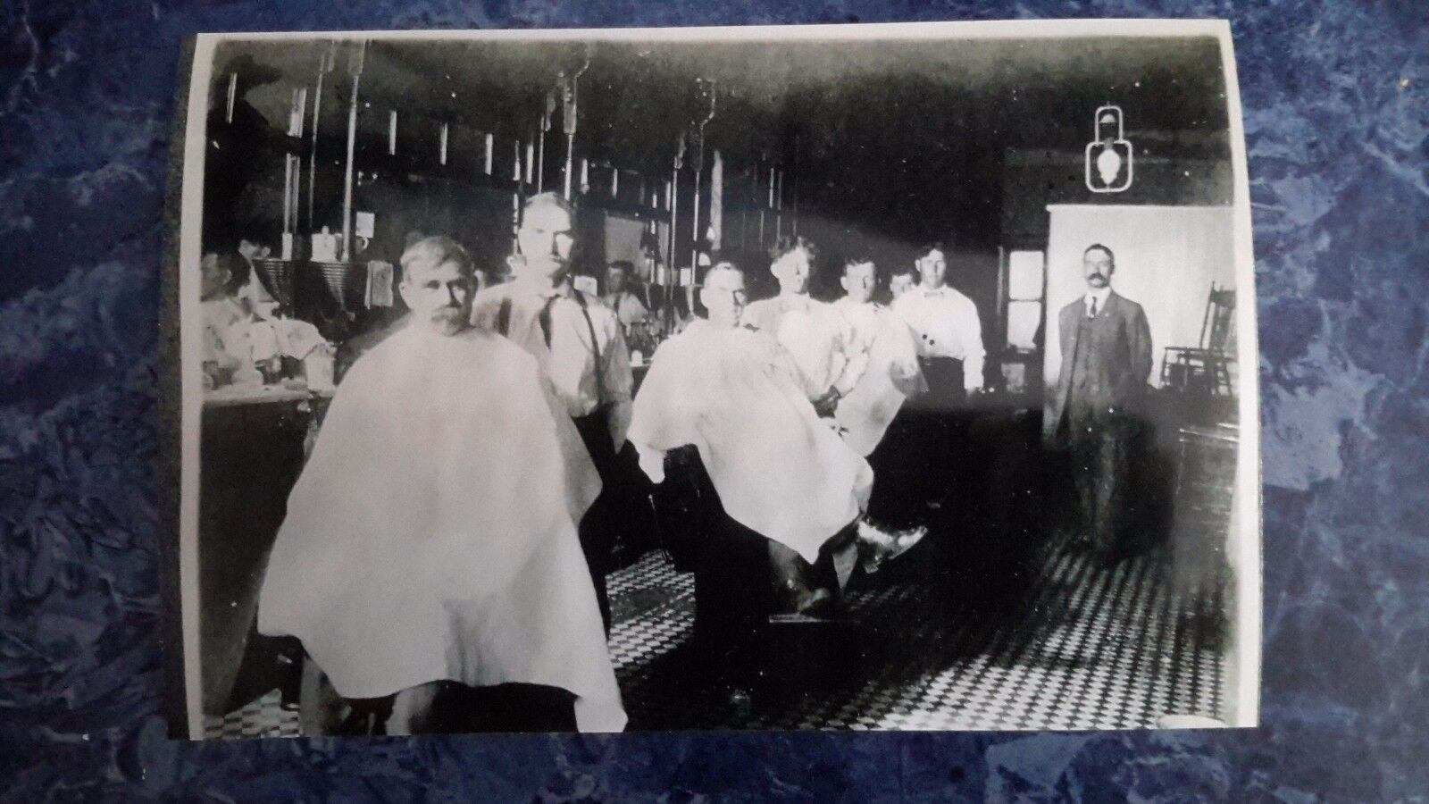 1900's Vintage Barbershop Interior 4 Barbers Large Shop Photo