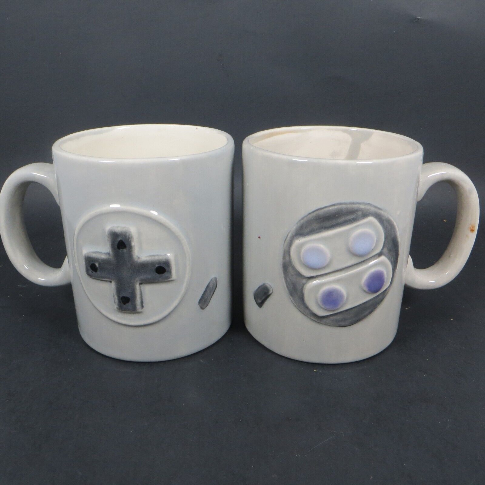 Set Of 2 Handmade Super Nintendo Famicom Mugs Ceramic 4\