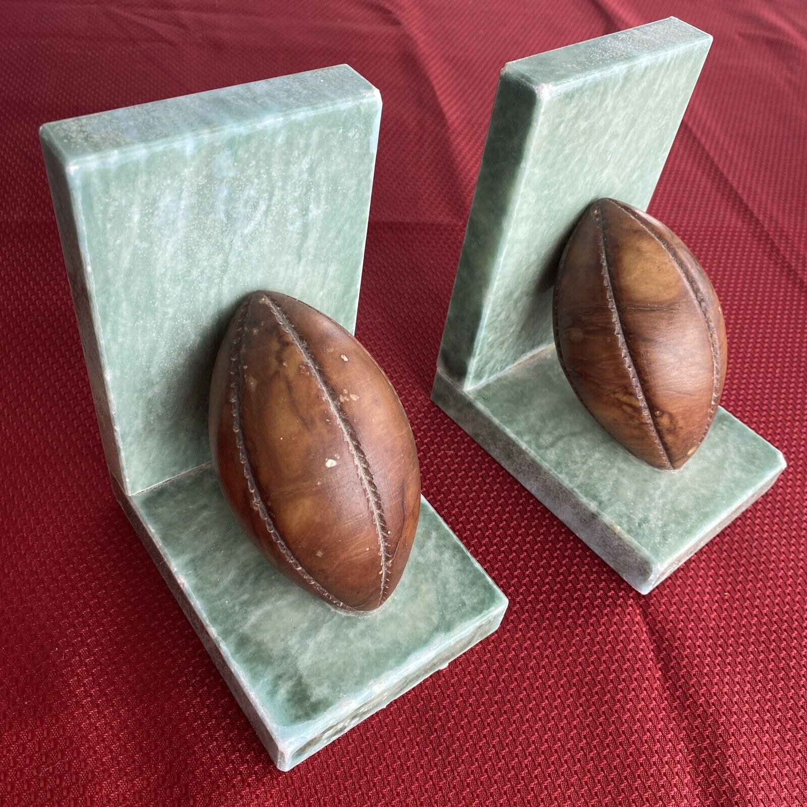 “Football Themed” Marble Bookends
