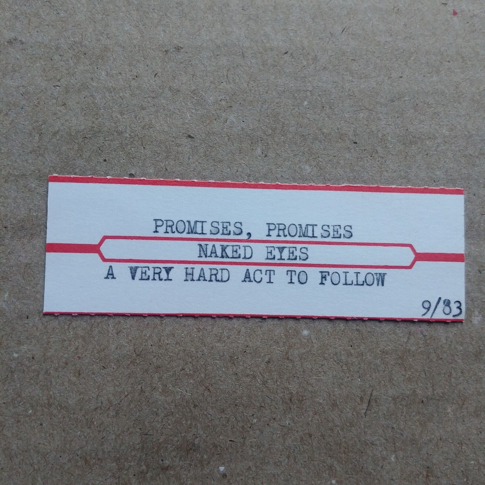 NAKED EYES Promises, Promises JUKEBOX STRIP Record 45 rpm 7\
