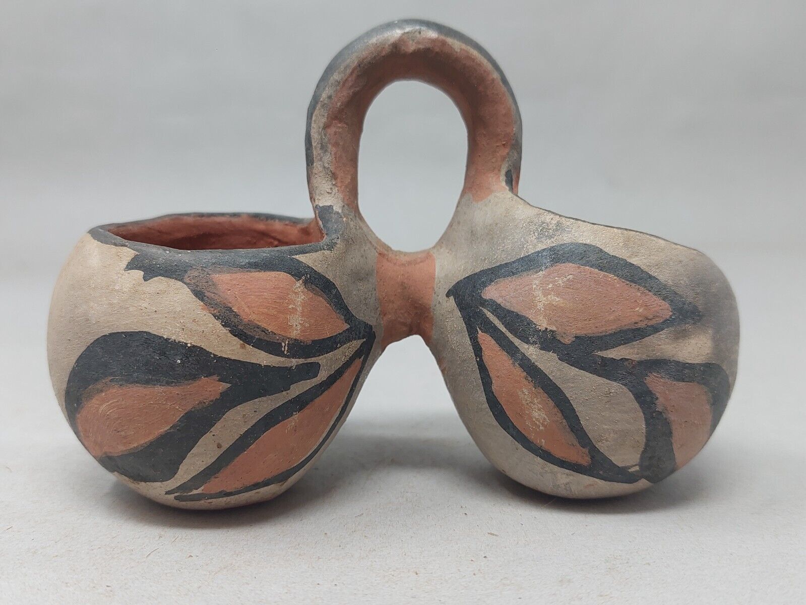 Santa Domingo Pueblo Pottery double Bowl 3.1/2\