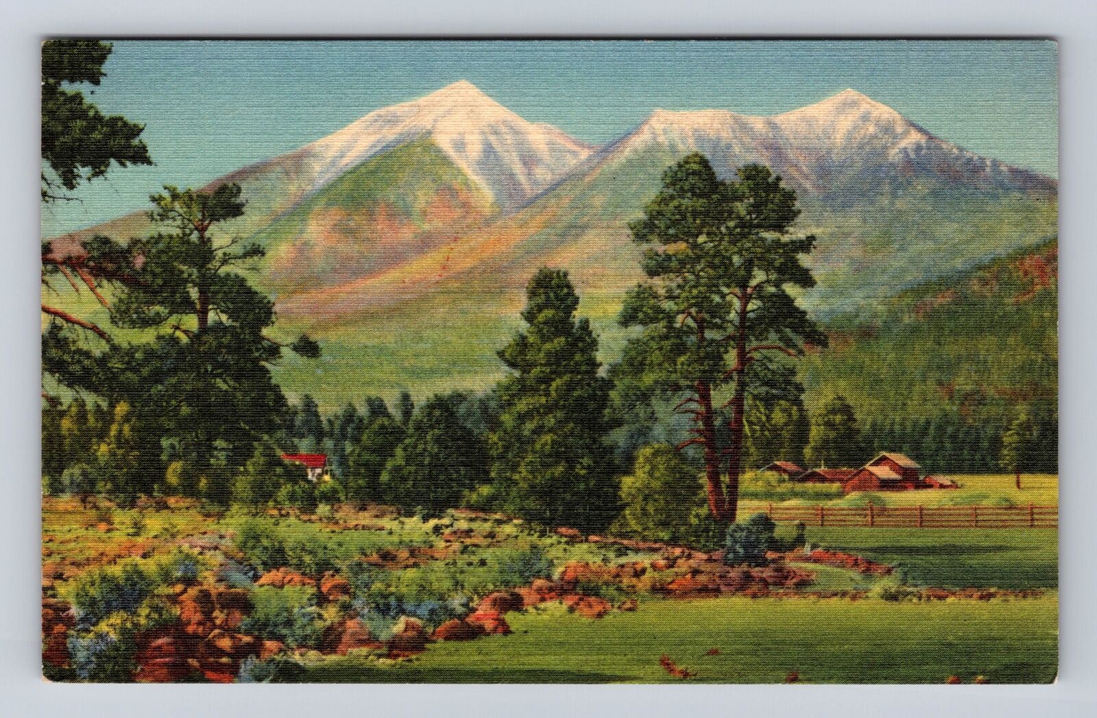 Flagstaff AZ-Arizona, San Francisco Peaks, Antique, Vintage Postcard