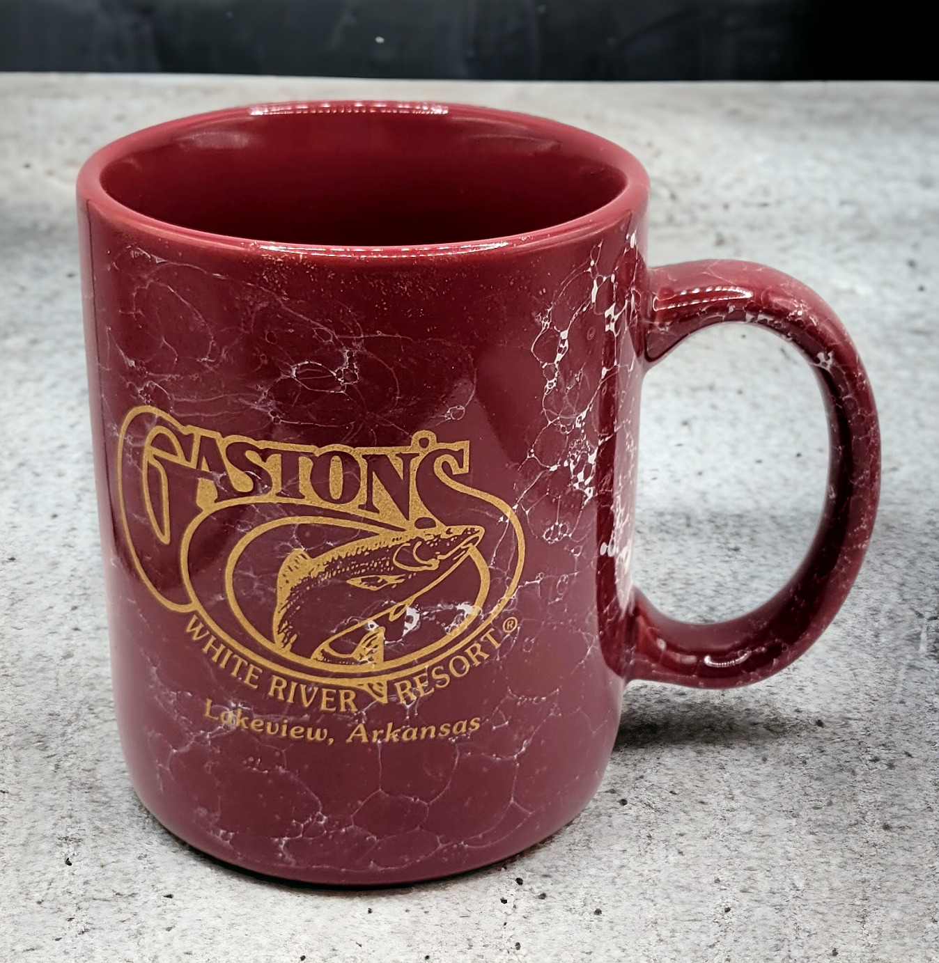 Lakeview, Arkansas Red Stoneware Gaston’s White River Resort Coffee Mug Tea Cup