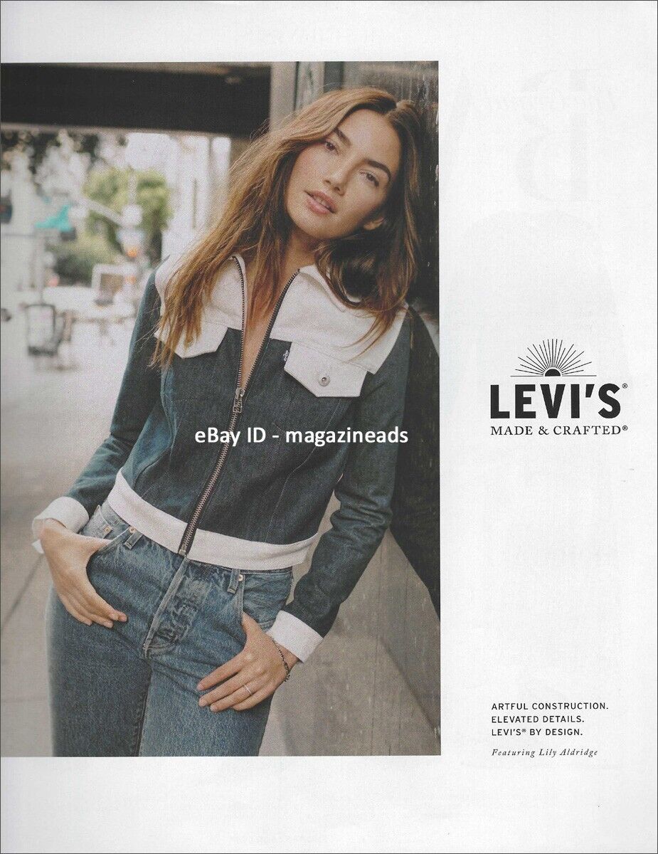 LEVI\'S 1-Page PRINT AD Fall 2018 LILY ALDRIDGE pretty girl in denim jeans