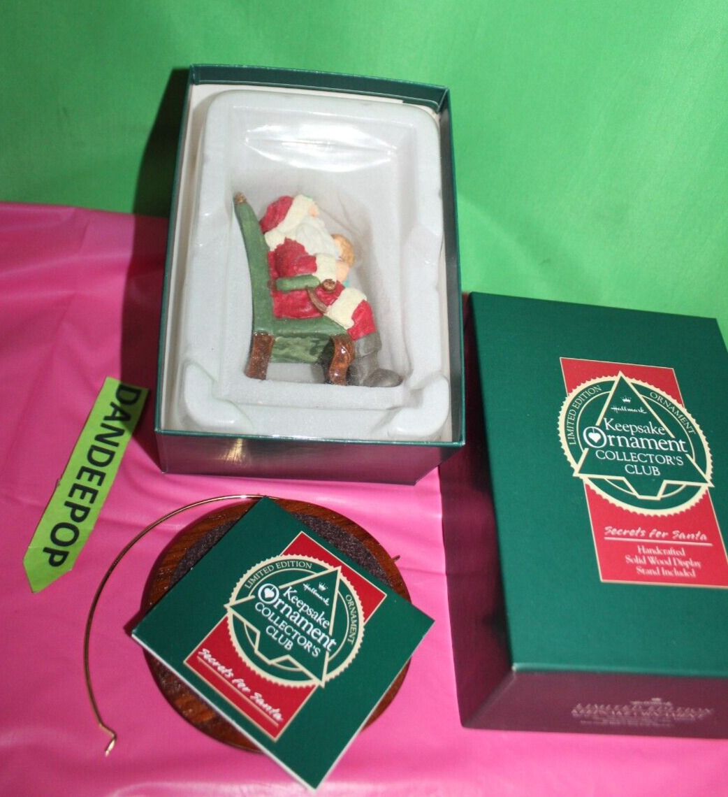 Hallmark Ltd Ed Keepsake Ornament Club Secrets For Santa 1991 Christmas QXC4797