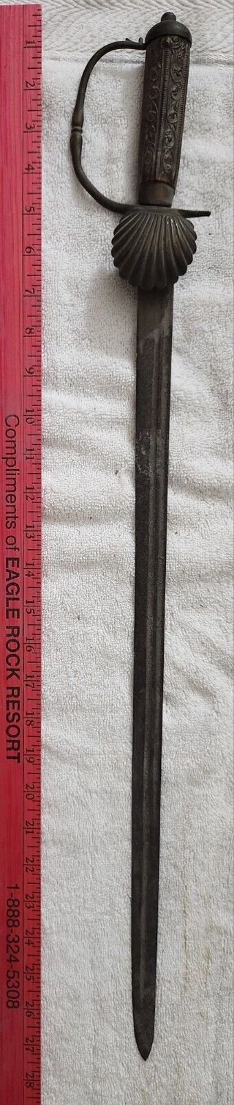 HANGER CUTTOE SHORT SWORD REVOLUTIONARY WAR 1700s 18th Century Clamshell Clam