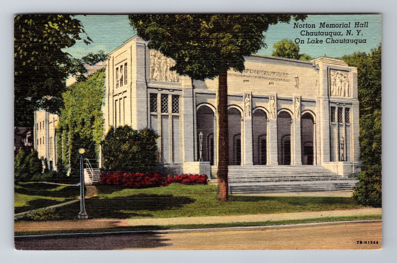 Chautauqua NY-New York, Norton Memorial Hall, c1951 Vintage Souvenir Postcard