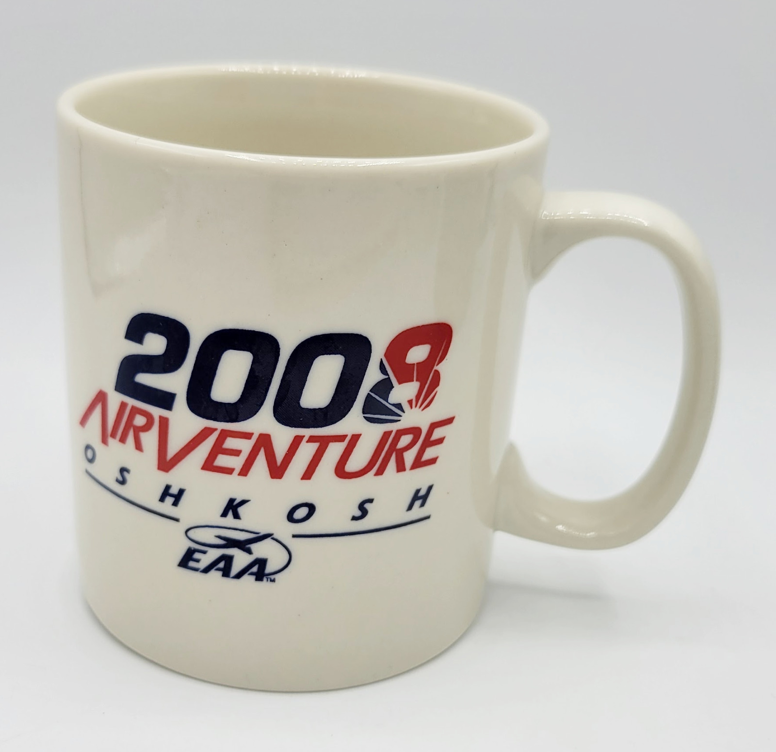 EAA 2008 AirVenture Oshkosh M Ware Ceramic Red White Blue Coffee Mug Tea Cup