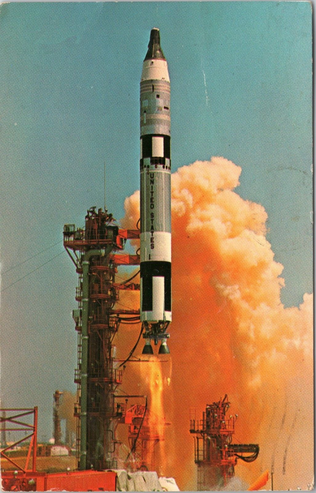 NASA Gemini Titan 4 Rocket, Kennedy Space Center, Florida - 1966 Chrome Postcard