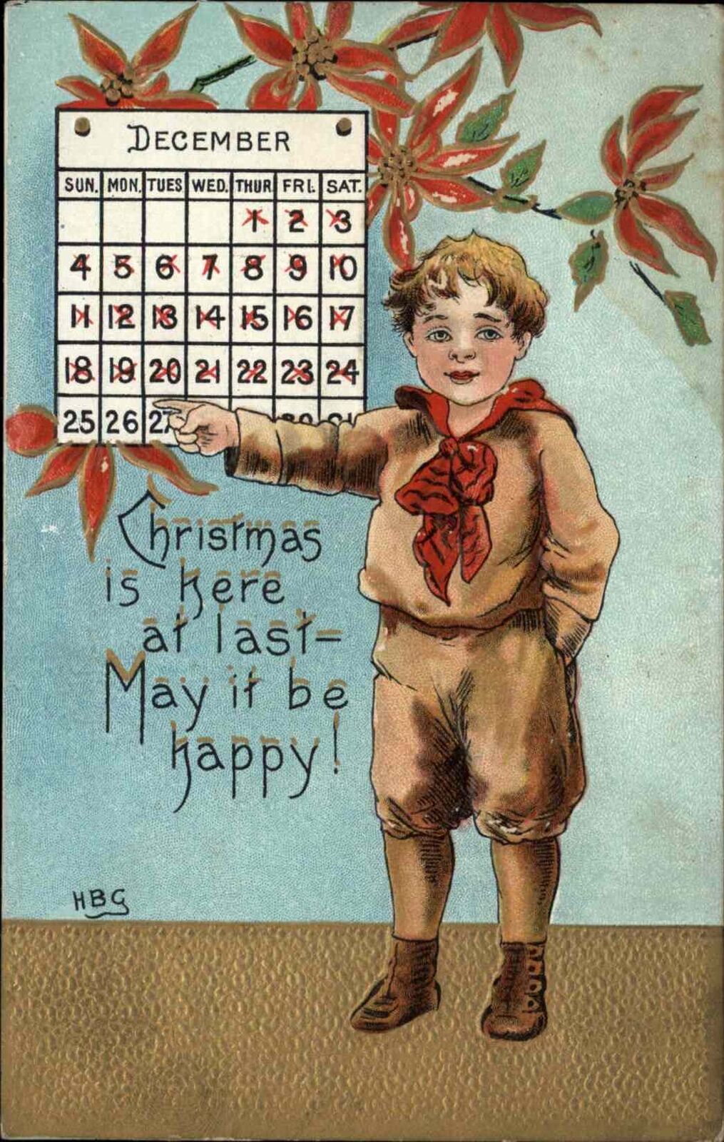 HBG HB GRIGGS Little Boy By Calendar CHRISTMAS