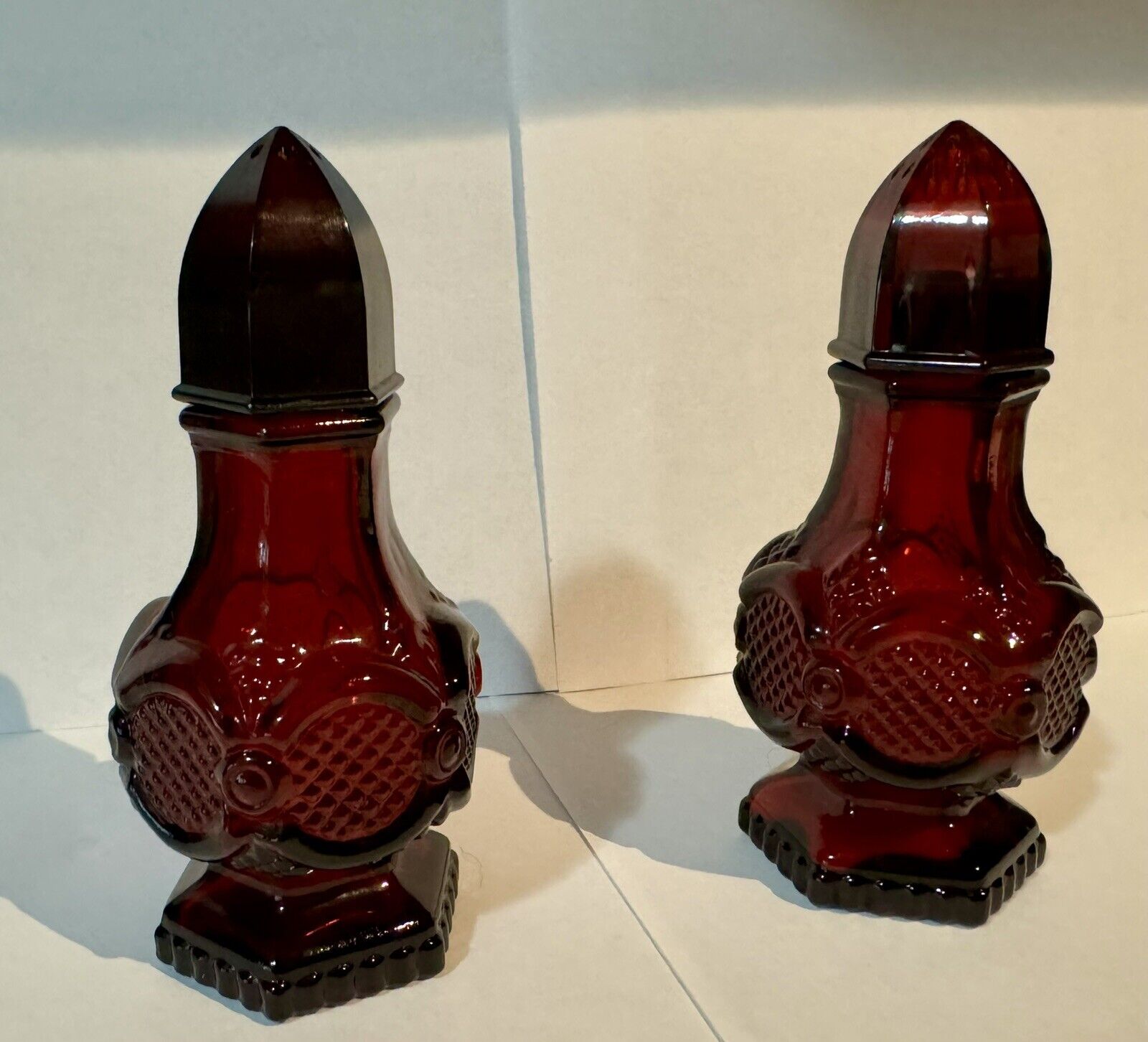 Avon 1876 Cape Cod Ruby Red Collection Salt & Pepper Set