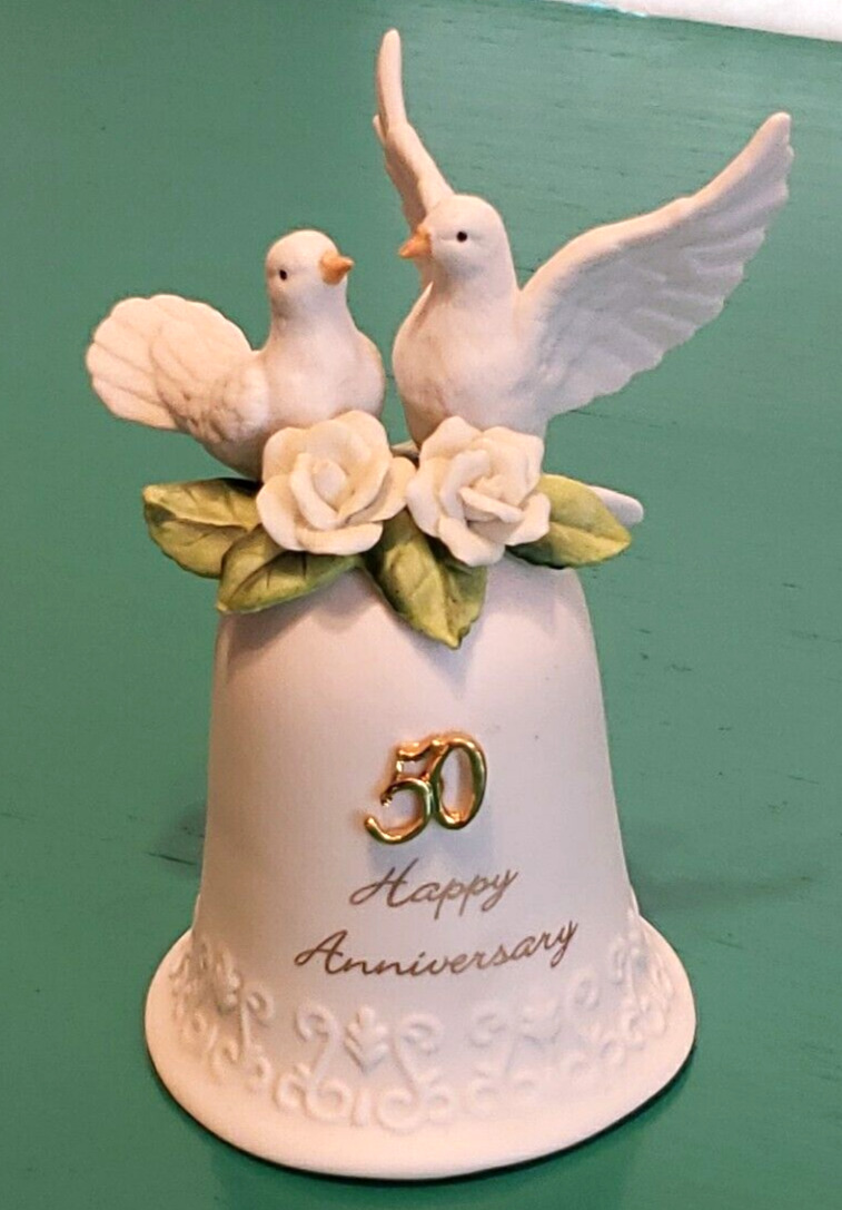 Vintage Roman 50TH Anniversary Love Doves Bell