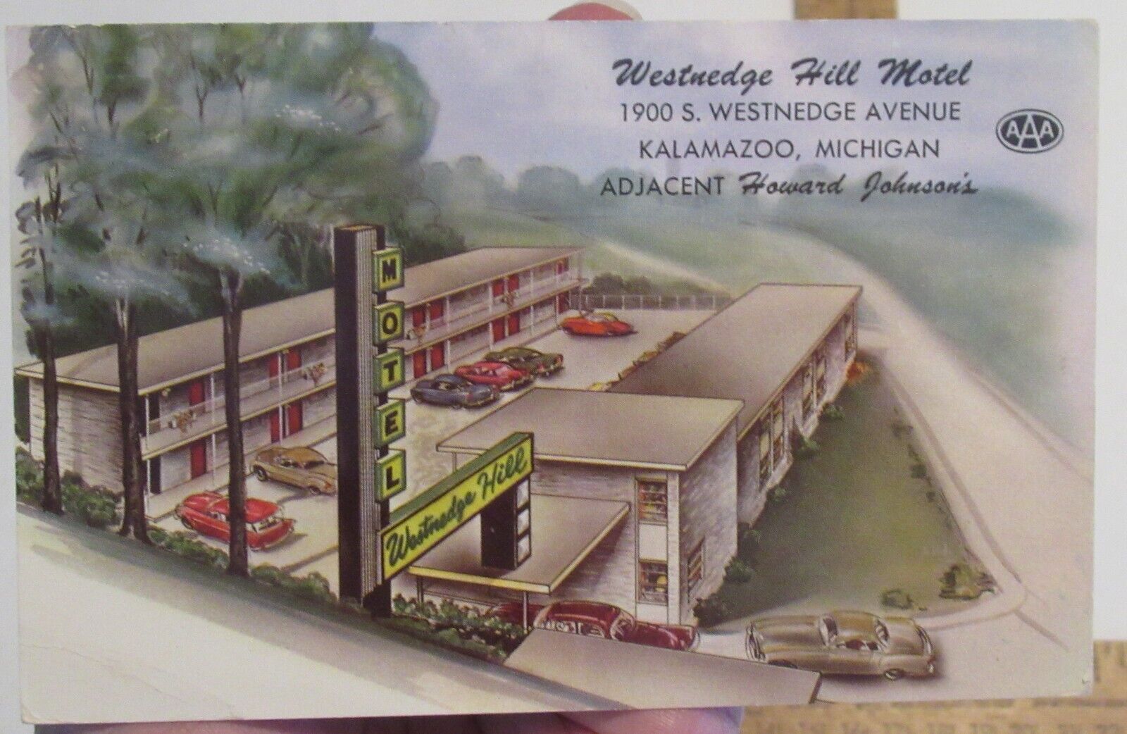 WESTNEDGE HILL MOTEL - Kalamazoo, Michigan - 1964 - POST CARD - listing #2482