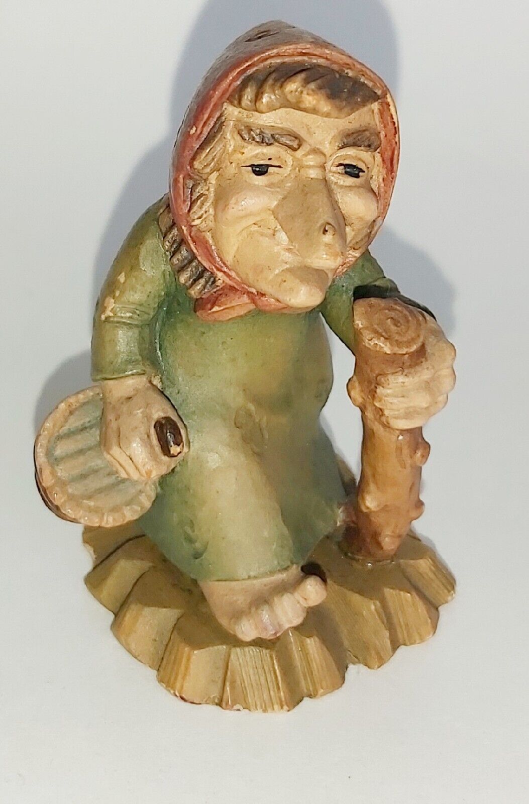 ANRI ITALIAN WOODEN OLD ALPS WOMAN LITTLE FOLKS SALVANS VINTAGE Figurine Figure