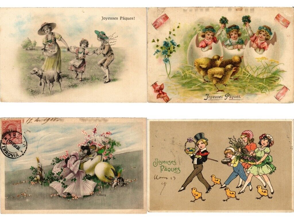 EASTER GREETINGS, 250 Vintage Postcards With Better Pre-1940 (L7002)