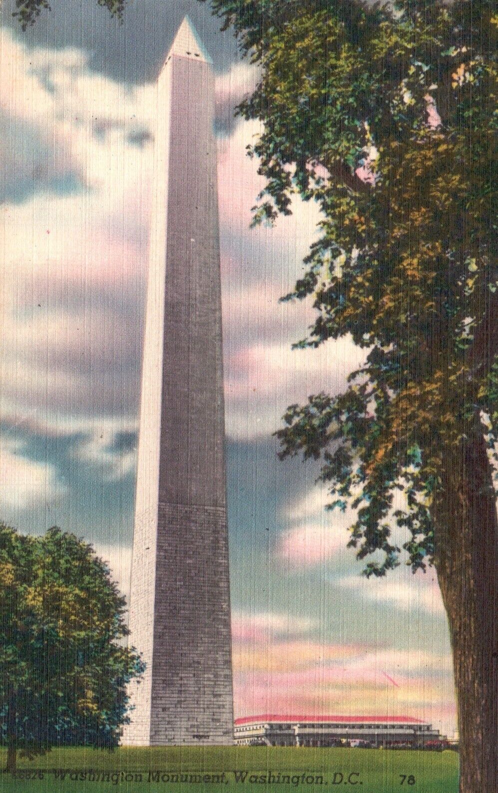 Postcard Washington DC Washington Monument Posted 1954 Linen Vintage PC H4826