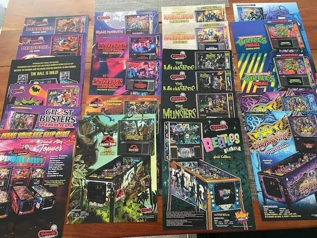 Lot 22 Stern Pinball Flyers-NOS- Authentic Ads Topper Deadpool Ghostbusters TMNT