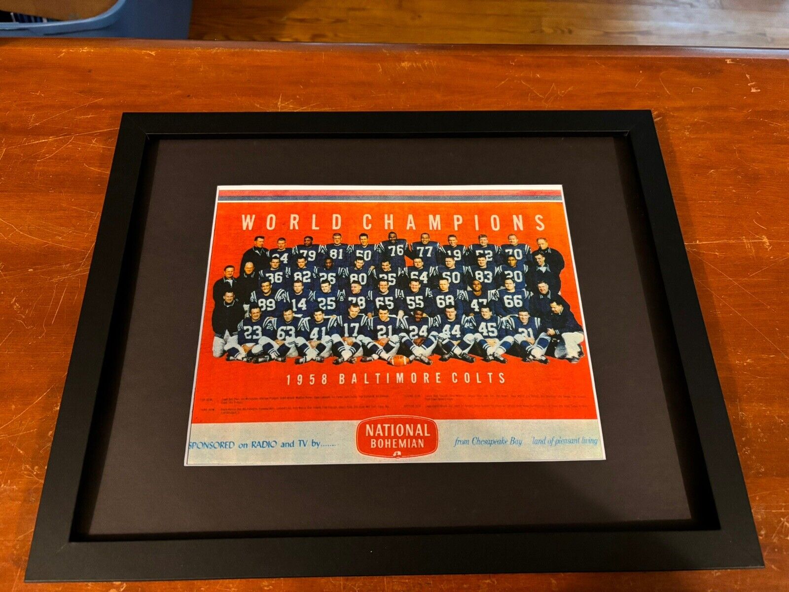 Beautifully Framed And Matted 1958 Baltimore Colts Team 8 X 10 Photo.