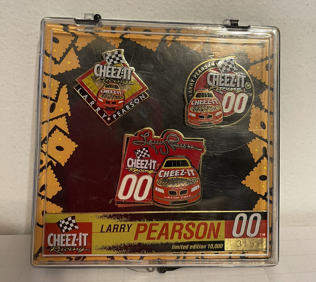 Cheese-It Larry Pearson Racing Car 3 Pin Set Nascar Team Sealed LE Cheez-it/ 315