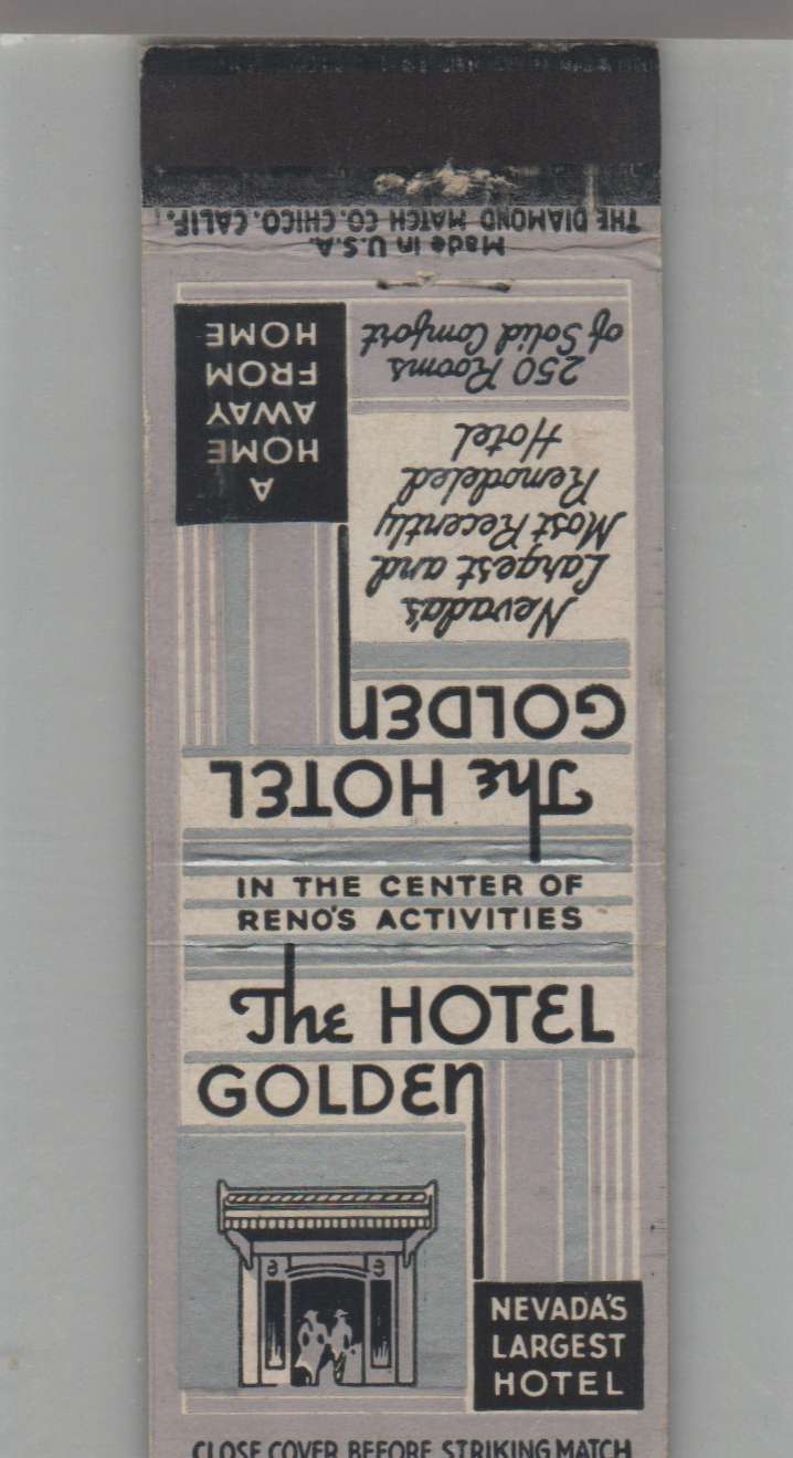 Matchbook Cover - Nevada - The Golden Hotel Reno, NV