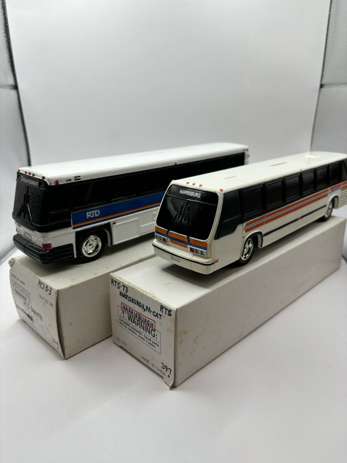 Vintage Bank Bus Plastic 9.5X2X2.75\'\' Lot ( Denver and Harrisburg Pa )